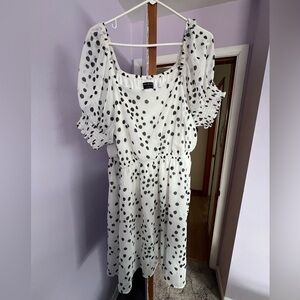 Lane Bryant Black and White Polka Dot Midi Dress
